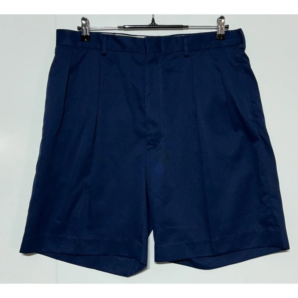 Polo Ralph Lauren Golf Shorts Mens Blue Measures 34x8 Tag Size 35 Pleated